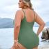 Blooming Jelly Womens Plus Size Bathing Suit Tummy Control One Piece Swimsuit Twist Front Ruched Swimwear