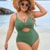 Blooming Jelly Womens Plus Size Bathing Suit Tummy Control One Piece Swimsuit Twist Front Ruched Swimwear
