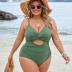 Blooming Jelly Womens Plus Size Bathing Suit Tummy Control One Piece Swimsuit Twist Front Ruched Swimwear