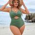 Blooming Jelly Womens Plus Size Bathing Suit Tummy Control One Piece Swimsuit Twist Front Ruched Swimwear
