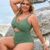 Blooming Jelly Womens Plus Size Bathing Suit Tummy Control One Piece Swimsuit Twist Front Ruched Swimwear