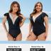 Blooming Jelly Womens Tummy Control Bathing Suits Slimming Ruffle Swimsuit One Piece Lace Swimwear