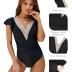 Blooming Jelly Womens Tummy Control Bathing Suits Slimming Ruffle Swimsuit One Piece Lace Swimwear