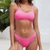 Fanuerg Women's Ribbed Bikini Sets Scoop Neck Cheeky Swimsuit Textured Two Piece Bathing Suit