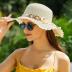 Verdusa Women's Scalloped Wide Brim Straw Sun Hats Boho Beaded Beach Hat