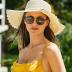 Verdusa Women's Scalloped Wide Brim Straw Sun Hats Boho Beaded Beach Hat