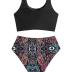 ZAFUL Women's High Waisted Tankini Scoop Neck Knotted Two Pieces Tankini Set Swimsuit
