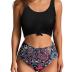 ZAFUL Women's High Waisted Tankini Scoop Neck Knotted Two Pieces Tankini Set Swimsuit