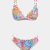 CUPSHE Women's Bikini Set Two Piece Swimsuits Strappy Mid Rise V Neck Cutout Adjustable Double Straps