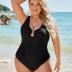 BMJL Women's Tummy Control Swimsuits Ruched Slimming One Piece Bathing Suit Deep V Neck Swimsuit