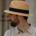 Straw Fedora-Sun-Hats for Women Men Summer Short Brim Roll Up Trilby Hat Packable Panama-Jazz Beach Hat