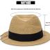 Straw Fedora-Sun-Hats for Women Men Summer Short Brim Roll Up Trilby Hat Packable Panama-Jazz Beach Hat