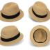 Straw Fedora-Sun-Hats for Women Men Summer Short Brim Roll Up Trilby Hat Packable Panama-Jazz Beach Hat