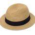 Straw Fedora-Sun-Hats for Women Men Summer Short Brim Roll Up Trilby Hat Packable Panama-Jazz Beach Hat