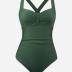 CUPSHE Women's One Piece Swimsuit Ruched Tummy Control Swimwear Cross Back Self-Tie