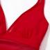 RXRXCOCO Women Sexy V Neck Mesh One Piece Bathing Suit Halter Push Up Tummy Control Swimsuit Swimwear