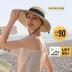Beach Hats for Women - Wide Brim Sun Straw Hat for Women, UPF 50+ UV Sun Protection Sun Hat Womens, Floppy Sun Hat Foldable Roll up Cap, Khaki