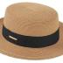 Summer Beach Boater Sun Hat for Women Flat Straw Fedora Hat