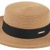 Summer Beach Boater Sun Hat for Women Flat Straw Fedora Hat