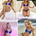 ZAFUL Women's Bikini Sets Ribbed Two Piece Swimsuits Underwire Adjustable Back Clasp Bathing Suit Side Tie Thong Swimwear