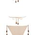 ZAFUL Women Bikini Set Two Piece Textured Beaded Tie Back Halter Cheeky Swimsuit Bathing Suit
