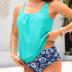 Yonique Blouson Tankini Swimsuits for Women Loose Fit Floral Printed Modest Two Piece Bathing Suits