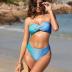 ZAFUL Women's Strapless Twist Bandeau Bikini 2 Piece Swimwear Cheeky Solid Lace up Bathing Suits