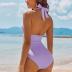 AI'MAGE Women's Halter One Piece Swimsuit 2024 Tummy Control Bathing Suits Ruched Deep V Neck Swim Suit