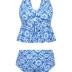 Hanna Nikole Women Plus Size 2 Piece V Neck Tie Tankini Swimsuit with Tummy Control Bikini Bottoms Bathing Suits