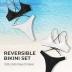 SUUKSESS Women High Waisted Thong Bikini Set Reversible String 2 Piece Swimsuit