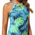 Tempt Me High Neck Tankini Top Backless Bathing Suit Tops for Women Swimsuit Top Key Hole Swim Top Only