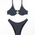 Fanuerg Women Underwire Triangle Bikini Spaghetti Strap Push Up Swimsuit Cheeky Two Piece Bathing Suit