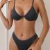 Fanuerg Women Underwire Triangle Bikini Spaghetti Strap Push Up Swimsuit Cheeky Two Piece Bathing Suit