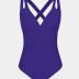 CUPSHE Women's One Piece Swimsuit Tummy Control Deep V Neck Double Straps Crisscross Back Tie Bathing Suit
