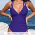 CUPSHE Women's One Piece Swimsuit Tummy Control Deep V Neck Double Straps Crisscross Back Tie Bathing Suit