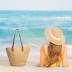 Trifabricy Beach Bag, Large Beach Bag for Women, Woven Straw Beach Tote Bag Waterproof, Weaving Swim Shopping Travel Bag