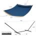 SUPERJARE Curved-Bar Hammock with Stand, 2 Person Heavy Duty Hammock Frame, Detachable Pillow & Portable Carrying Bag, Perfect for Outdoor & Indoor, Navy Blue