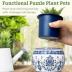 PieceRelax 3D Puzzle Planter - Singing Birds and Flowers - Small Round Plant Pots with Drainage, Home Decor Flower Pots for Indoor Cactus, Succulents Pots [K1100]