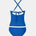 CUPSHE Women's Tankini Set Two Piece Bathing Suit Tummy Control Crisscross Back Tie Mid Rise Shell Stitched