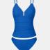 CUPSHE Women's Tankini Set Two Piece Bathing Suit Tummy Control Crisscross Back Tie Mid Rise Shell Stitched