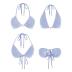 ZAFUL Women's Bikini Set Fishnet Triangle Tie Convertible Collar Halter Bandeau Shell Two Piece Bathing Suit