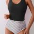 Eomenie Two Piece Tankini Swimsuits for Women Tummy Control Bathing Suits Cutout Back Swim Tank Top with High Waisted Bottom