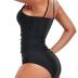 Women's Two Piece Tankini Swimsuits One Shoulder Tummy Control Keyhole Bathing Suits Swim Top with Bottom Modest Swimwear