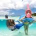 QingSong Kids Snorkel Mask Full Face, Snorkeling Set with Camera Mount, 180 Degree Panoramic View Snorkeling Gear Anti-Fog Anti-Leak