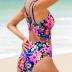 CUPSHE Women's One Piece Swimsuit V Neck Tummy Control Double Adjustable Straps Back Cutout O-Ring
