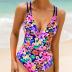 CUPSHE Women's One Piece Swimsuit V Neck Tummy Control Double Adjustable Straps Back Cutout O-Ring