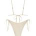 ZAFUL Women's Triangle Bikini Fishnet String Cheeky Bikini Sets High Cut Tie Side 2 Piece Swimsuit Bathing Suit