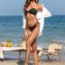 ZAFUL Women's Bandeau Bikini Set Strapless Knot Front Swimsuit Bathing Suit