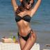 ZAFUL Women's Bandeau Bikini Set Strapless Knot Front Swimsuit Bathing Suit