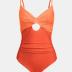 CUPSHE One Piece Swimsuit for Women Bathing Suits Twist Front Cutout Adjustable Straps Ruched Swimwear